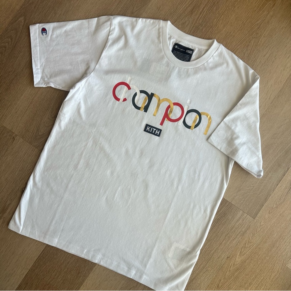 Kith White Tee with Multicolor Logo